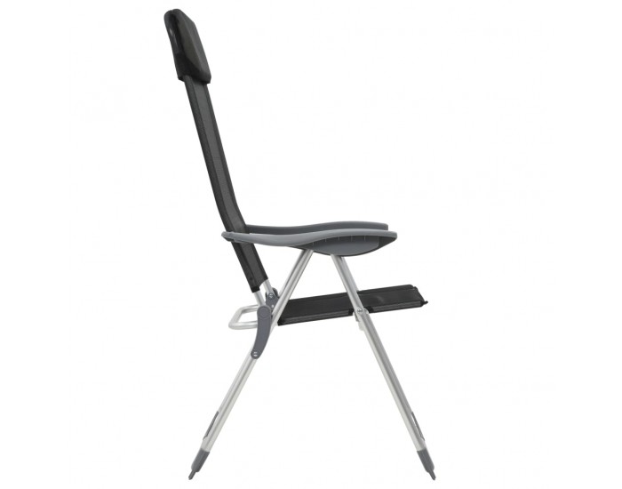 Sonata Сгъваеми къмпинг столове, 2 бр, черни, алуминий -