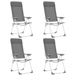 Sonata Сгъваеми къмпинг столове, 4 бр, сиви, алуминий - Аксесоари