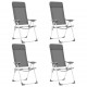 Sonata Сгъваеми къмпинг столове, 4 бр, сиви, алуминий -