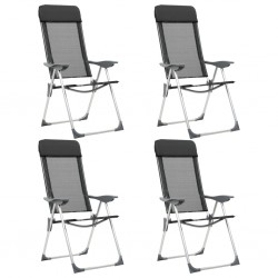 Sonata Сгъваеми къмпинг столове, 4 бр, черни, алуминий - Къмпинг и туризъм