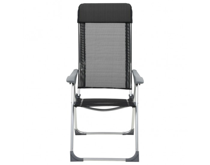 Sonata Сгъваеми къмпинг столове, 4 бр, черни, алуминий -