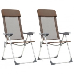 Sonata Сгъваеми къмпинг столове, 2 бр, кафяви, алуминий - Къмпинг и туризъм