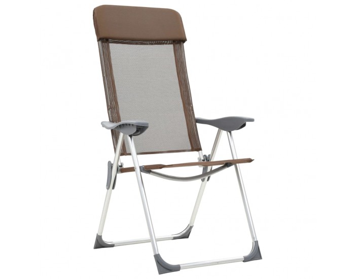 Sonata Сгъваеми къмпинг столове, 2 бр, кафяви, алуминий -