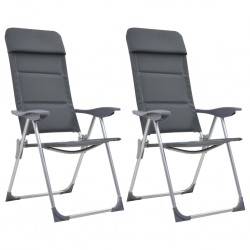 Sonata Къмпинг столове, 2 бр, сиви, 58x69x111 см, алуминий - Къмпинг и туризъм