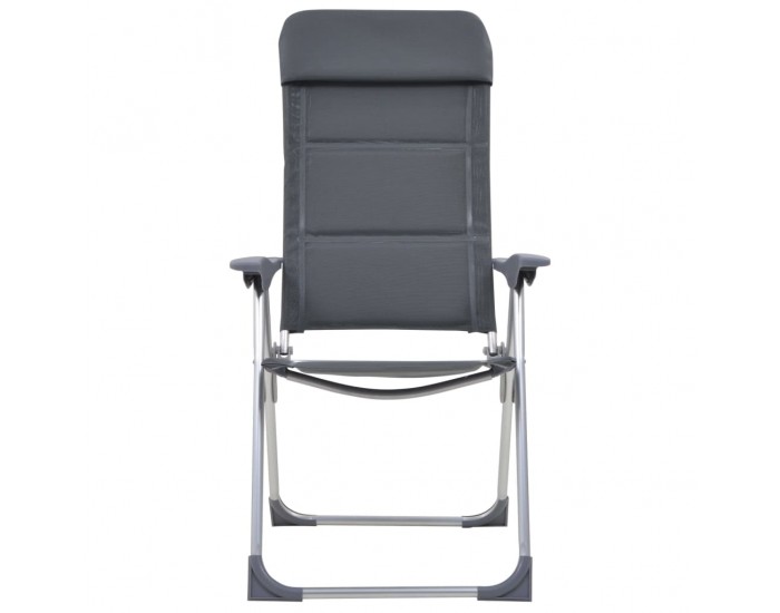 Sonata Къмпинг столове, 2 бр, сиви, 58x69x111 см, алуминий -