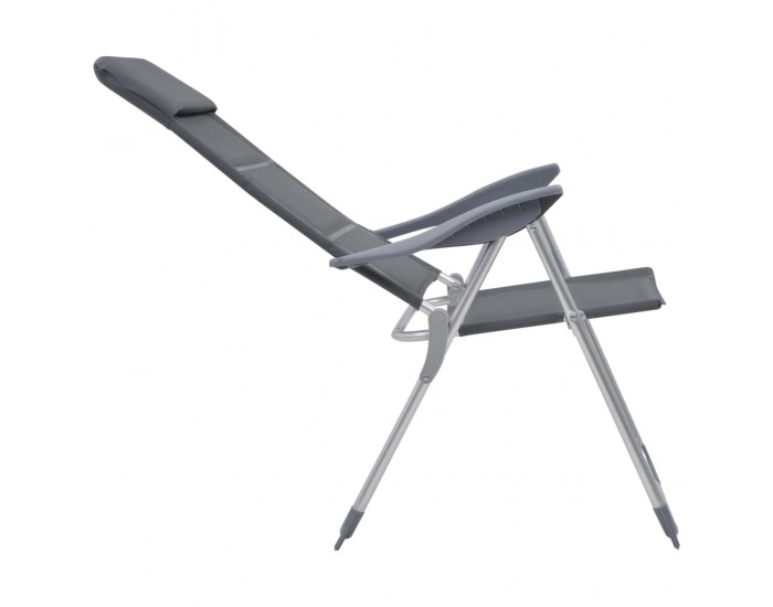 Sonata Къмпинг столове, 2 бр, сиви, 58x69x111 см, алуминий -