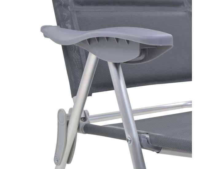 Sonata Къмпинг столове, 2 бр, сиви, 58x69x111 см, алуминий -