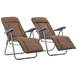 Sonata Сгъваеми градински столове с възглавници, 2 бр, кафяви - Градински столове
