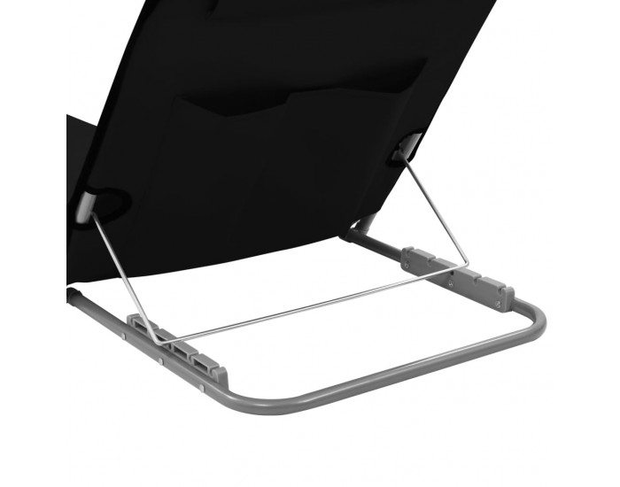 Sonata Сгъваеми плажни постелки, 2 бр, стомана и плат, черни -