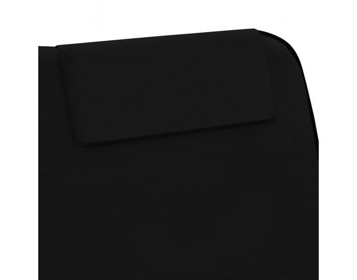 Sonata Сгъваеми плажни постелки, 2 бр, стомана и плат, черни -