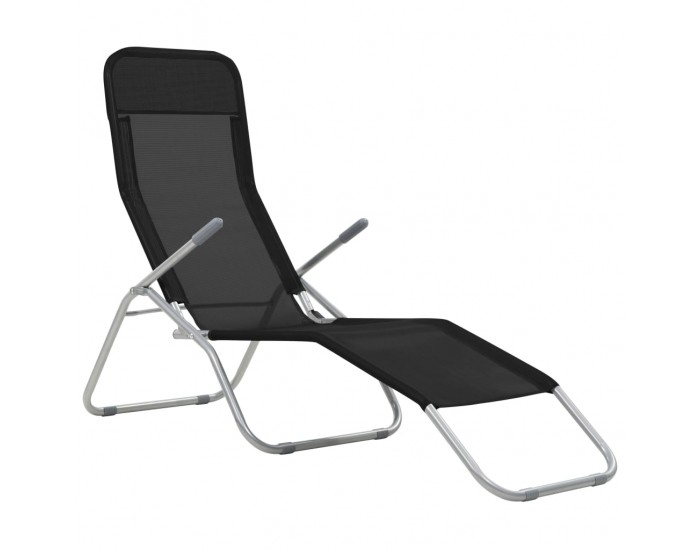 Sonata Сгъваеми шезлонги, 2 бр, Textilene, черни -