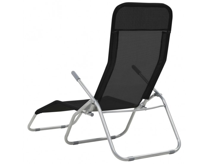 Sonata Сгъваеми шезлонги, 2 бр, Textilene, черни -