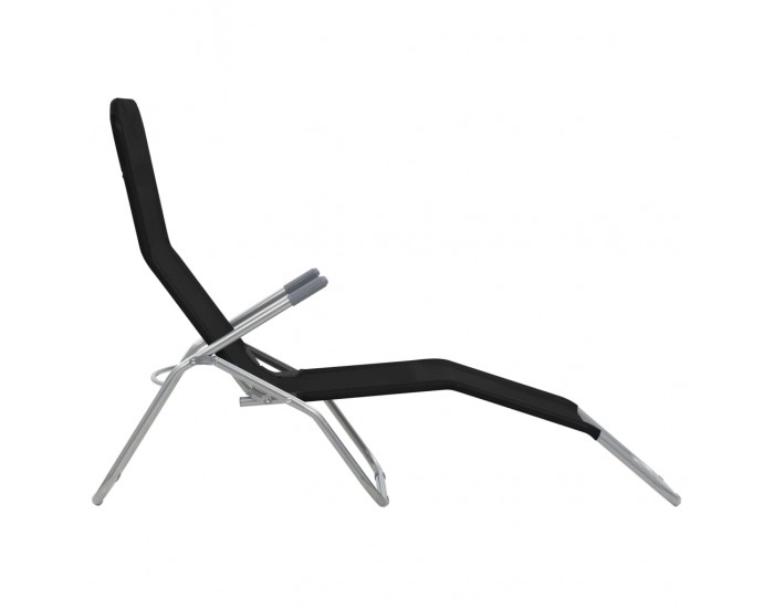 Sonata Сгъваеми шезлонги, 2 бр, Textilene, черни -