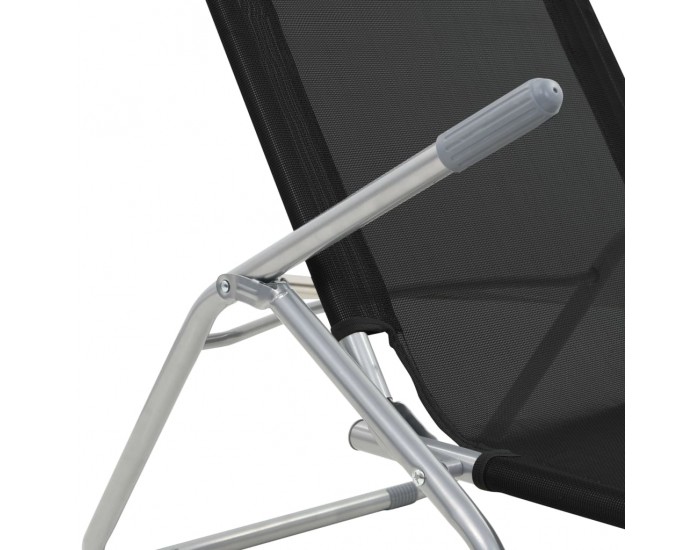 Sonata Сгъваеми шезлонги, 2 бр, Textilene, черни -