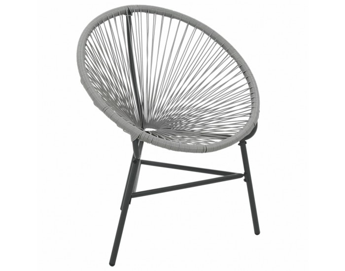 Sonata Градински стол Луна, полиратан, сив -