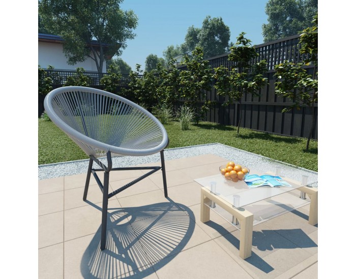 Sonata Градински стол Луна, полиратан, сив -