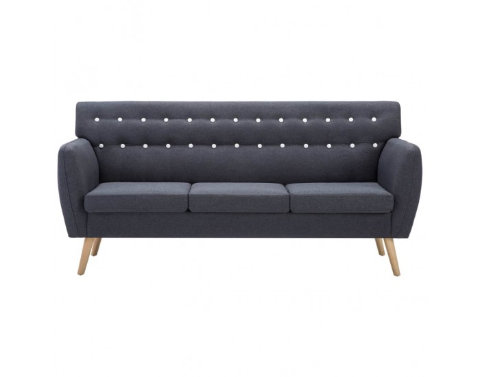 Sonata 3-местен диван, тапицерия от плат, 172x70x82 см, тъмносив -