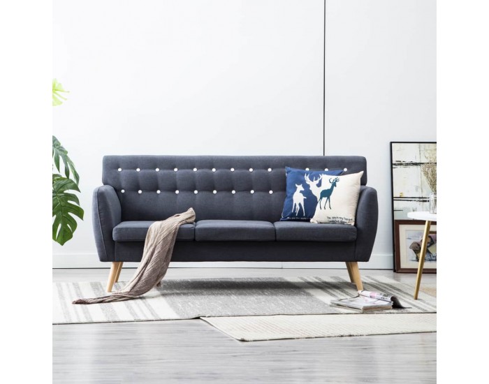 Sonata 3-местен диван, тапицерия от плат, 172x70x82 см, тъмносив -