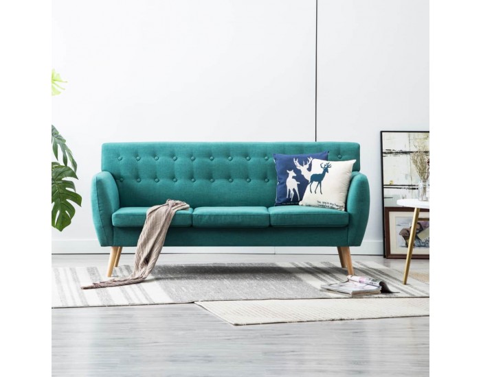 Sonata 3-местен диван, тапицерия от плат, 172x70x82 см, зелен -