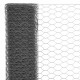 Sonata Хексагонална стоманена мрежа с PVC покритие, 25x1,5 м, сива -