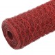 Sonata Хексагонална стоманена мрежа с PVC покритие, 25x1,2 м, червена -