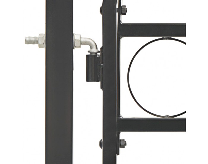 Sonata Оградна врата с арковидна горна част стомана 100x175 см черна -