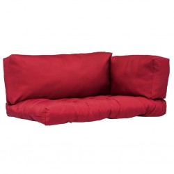 Sonata Палетни възглавници, 3 бр, червен полиестер - Мека мебел