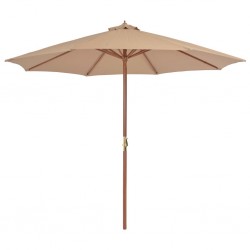 Sonata Градински чадър с дървен прът, 300 см, таупе - Градина