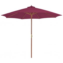 Sonata Градински чадър с дървен прът, 300 см, бордо - Градина