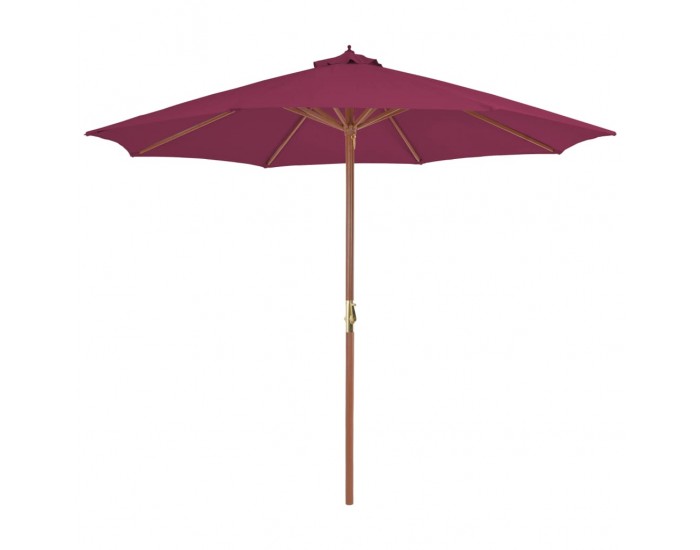 Sonata Градински чадър с дървен прът, 300 см, бордо -