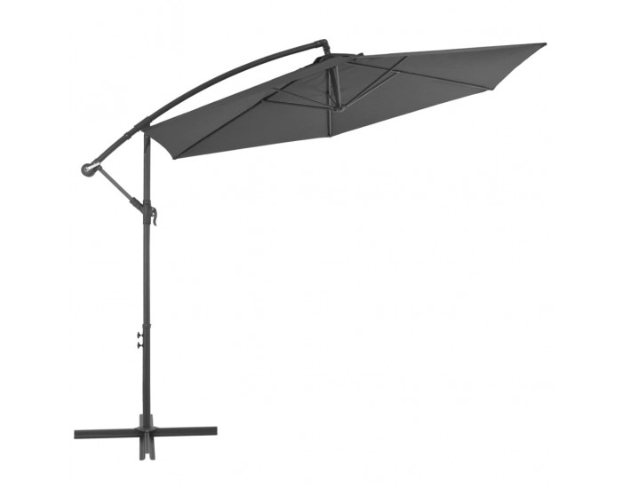 Sonata Градински чадър, чупещо рамо и алуминиев прът, 300 см, антрацит -