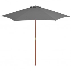 Sonata Градински чадър с дървен прът, 270 см, антрацит - Градина