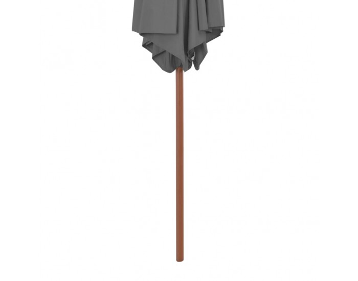 Sonata Градински чадър с дървен прът, 270 см, антрацит -