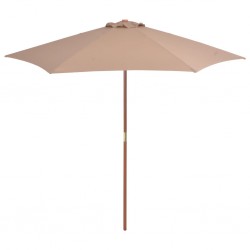 Sonata Градински чадър с дървен прът, 270 см, таупе - Градина