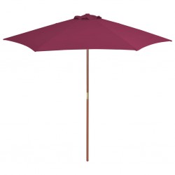 Sonata Градински чадър с дървен прът, 270 см, бордо червено - Градина