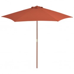 Sonata Градински чадър с дървен прът, 270 см, теракота - Градина