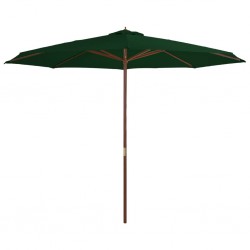 Sonata Градински чадър с дървен прът, 350 см, зелен - Градина