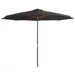Sonata Градински чадър с дървен прът, 350 см, антрацит - Градина