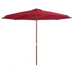 Sonata Градински чадър с дървен прът, 350 см, бордо - Градина