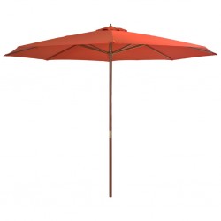 Sonata Градински чадър с дървен прът, 350 см, теракота - Градина
