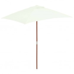 Sonata Градински чадър с дървен прът, 150x200 см, пясъчен - Сенници и Чадъри