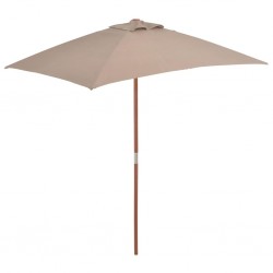Sonata Градински чадър с дървен прът, 150x200 см, таупе - Градина