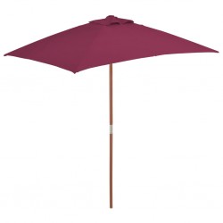 Sonata Градински чадър с дървен прът, 150x200 см, бордо червено - Сенници и Чадъри