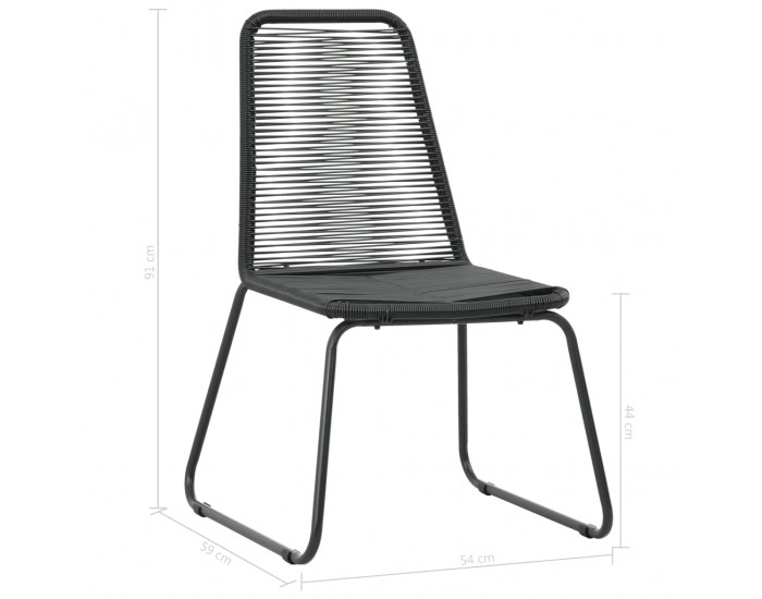 Sonata Стифиращи външни столове, 2 бр, полиратан, черни -