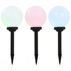 Sonata Градински соларни лампи, LED, 3 бр, сферични, 20 см, RGB - Декорации