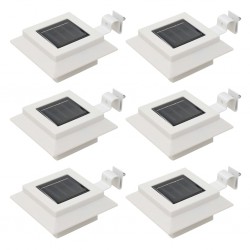 Sonata Градински соларни лампи, 6 бр, LED, квадратни, 12 см, бели - Външно осветление