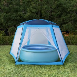 Sonata Палатка за басейн, текстил, 660x580x250 см, синя - Басейни и Спа