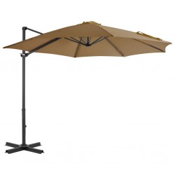 Sonata Градински чадър с чупещо рамо и алуминиев прът, 300 см, таупе - Градина