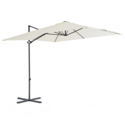 Sonata Градински чадър чупещо рамо и стоманен прът 250x250 см пясъчен - Сенници и Чадъри
