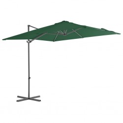 Sonata Градински чадър чупещо рамо и стоманен прът 250x250 см зелен - Сенници и Чадъри